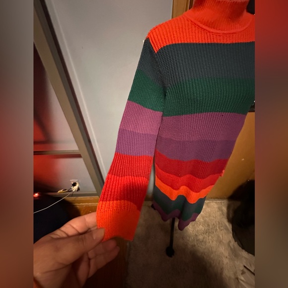 Torrid multi stripe mini cotton acrylic sweater dress NWT size 14/16 - Picture 5 of 7